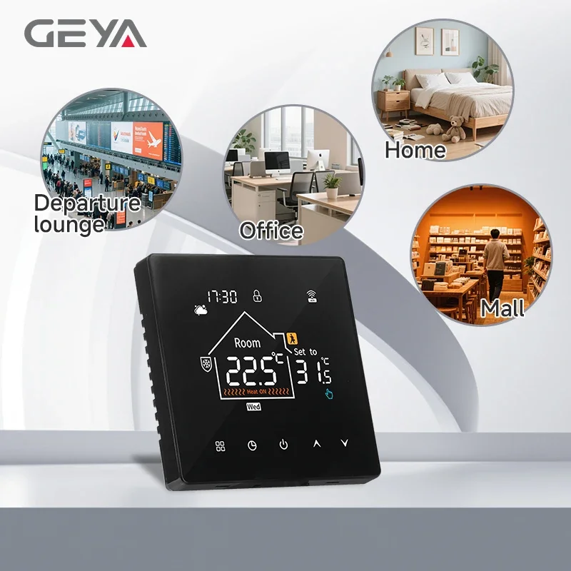منظم الحرارة الذكي GEYA Tuya WIFI - مفتاح التحكم في درجة حرارة تسخين الأرضية والكهربائية