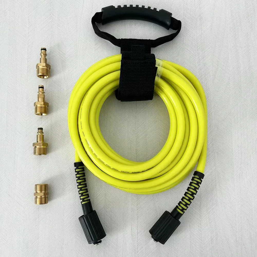 High Pressure Washer Hose Ultra Flexible Car Wash Water Cleaning Hose Pipe Cord Extension Hose M22-pin 14/15 Water Gun Pipe