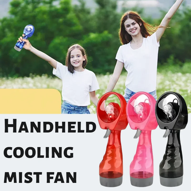

Cooling Mist Fan for Outdoor Camping - Portable Handheld Battery Fan with Water Spray - Air Cooler for Travel