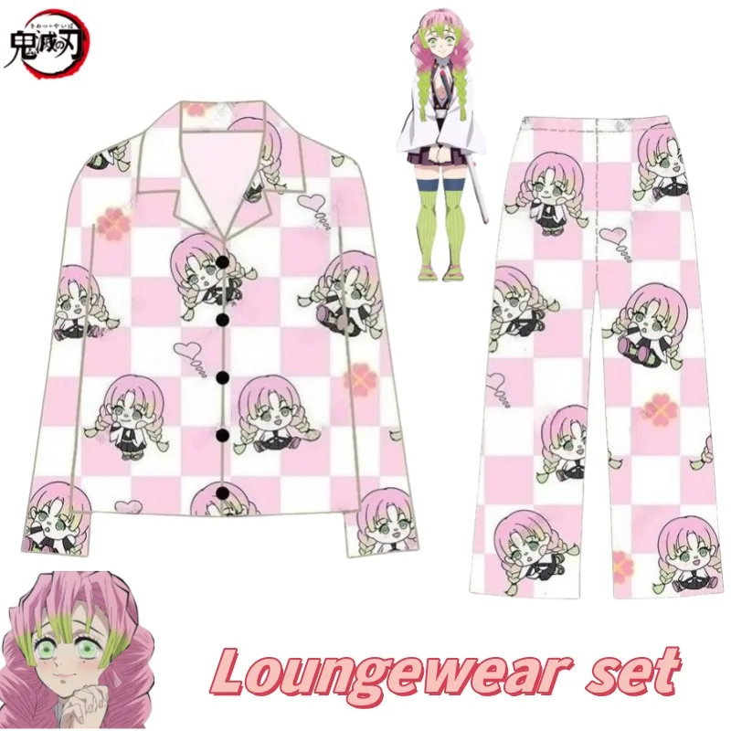 

Demon Slayer Kanroji Mitsuri two-dimensional anime peripherals creative cartoon print cute girly heart loungewear high-value set