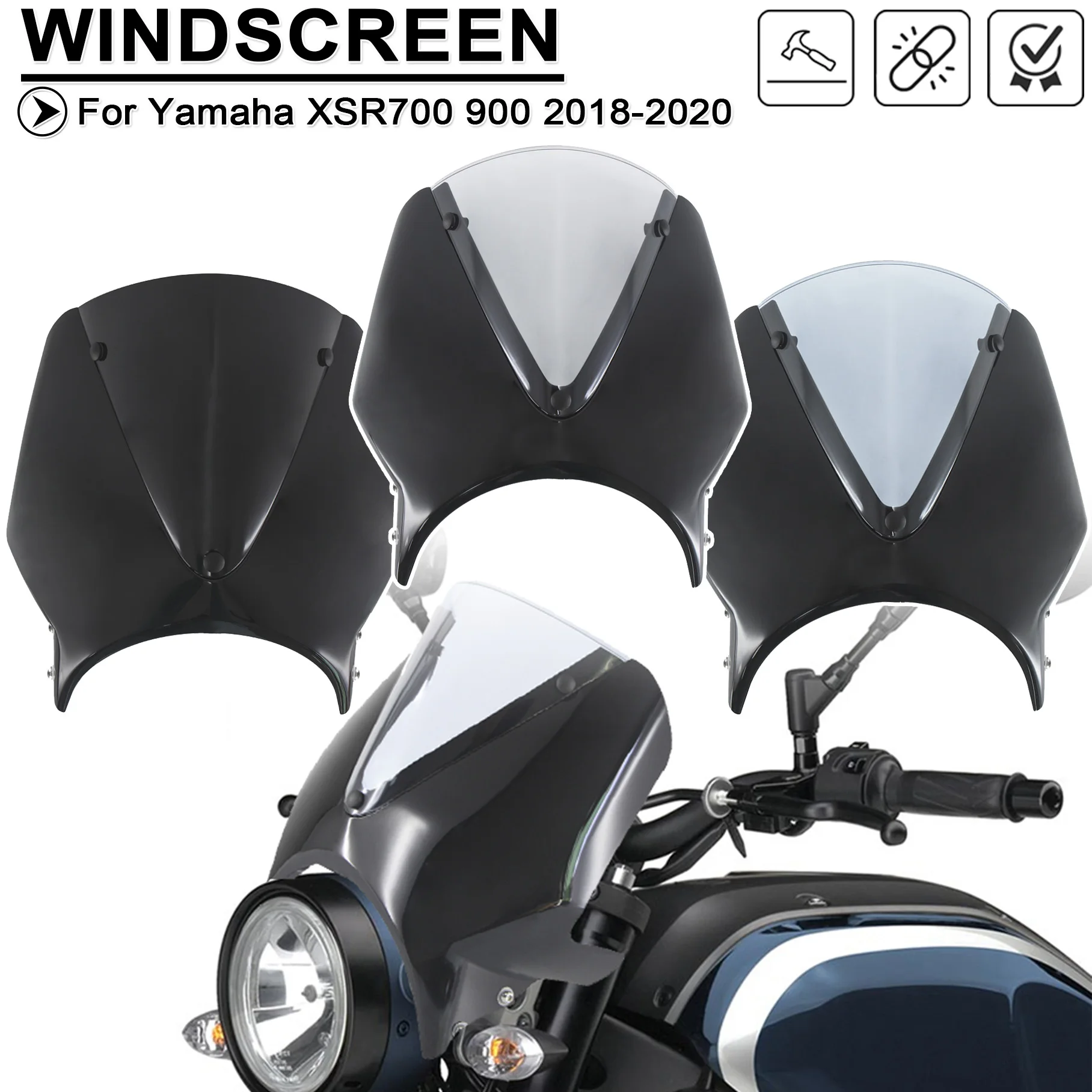 

Ветровое стекло для мотоцикла Yamaha XSR700 XSR900 XSR 700 2016-2020, дефлектор, ветрозащитный экран, визор, защита от ветра