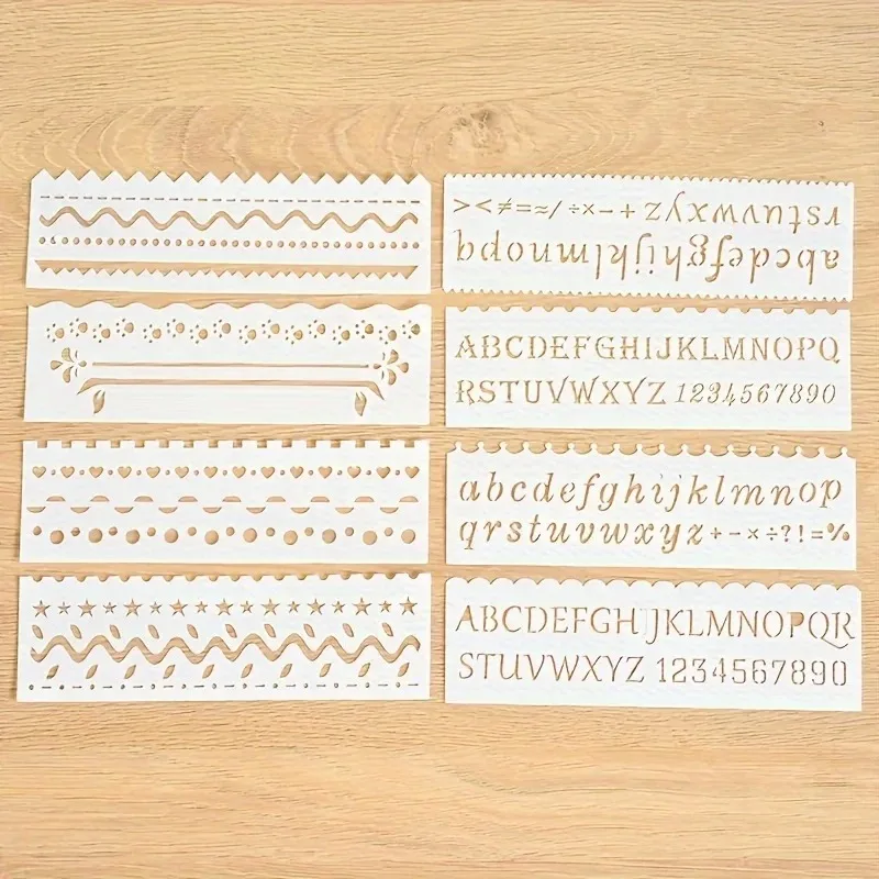 8Pcs/Set  Alphabet Letters DIY Layering Stencils Painting Scrapbook Coloring Embossing Album Decorative Card Template