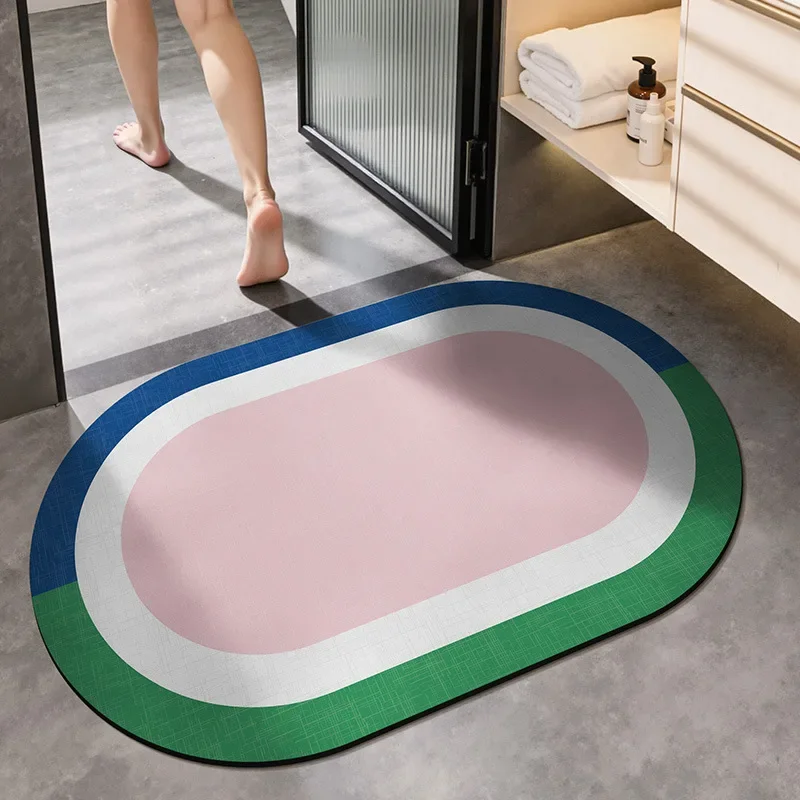 Soft Diatomite Bath Mat - Instant Absorption & Quick Dry Non-Slip Bathroom Rug, Cloud-Like Fluffy Floor Mat for Shower Toilet