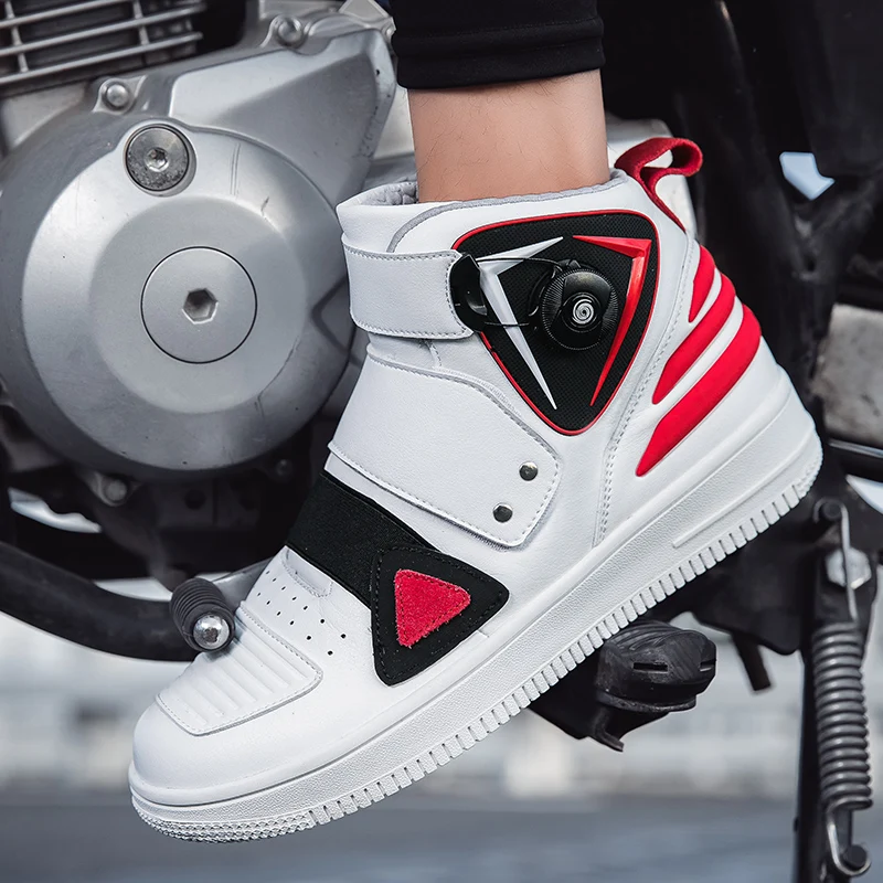 

Motorcycle protective riding boots men's board shoes racing big size high top four season new breathable anti slip cycling boots