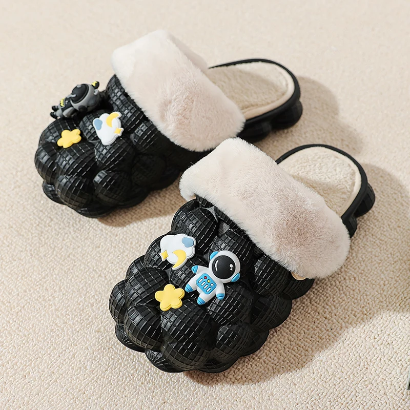 Slippers Casual Winter Black Couple Platform Shoes Eva Indoor Footwear Wear-Resistant Comfortable Snow Walking Fashion Main Push