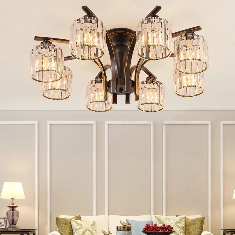 

AiPaiTe LED Scandinavian modern crystal chandelier material is iron can be used for bedroom living room home decoration