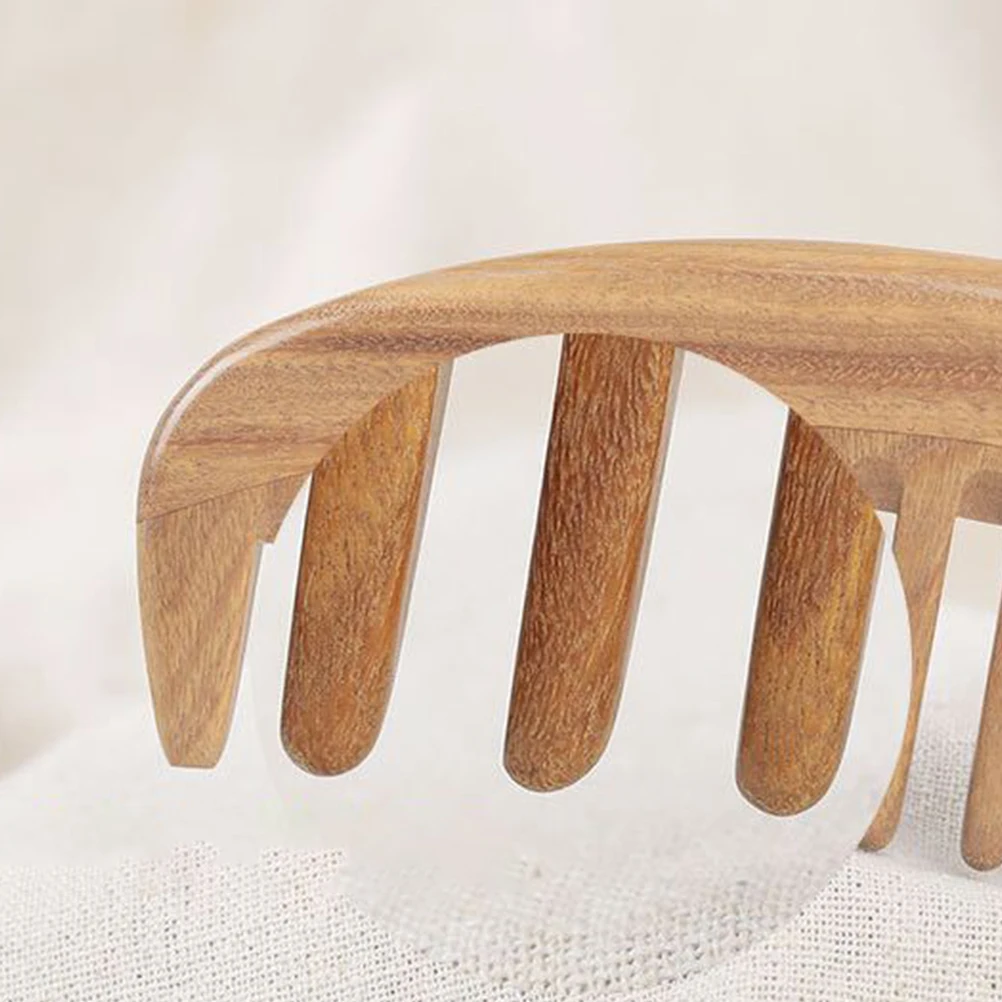 

Деревянная расческа с широкими зубьями, сандаловое дерево, распутывающий массаж головы, удобные гладкие зубы для вьющихся волос, деревянная расческа, инструмент для ухода за волосами