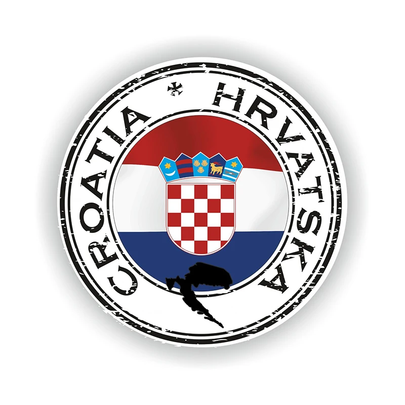 CK21136# Croatia HRVATSKA Seal Sticker Round Flag for Laptop Book Fridge Guitar Motorcycle Helmet ToolBox Door PC Boat