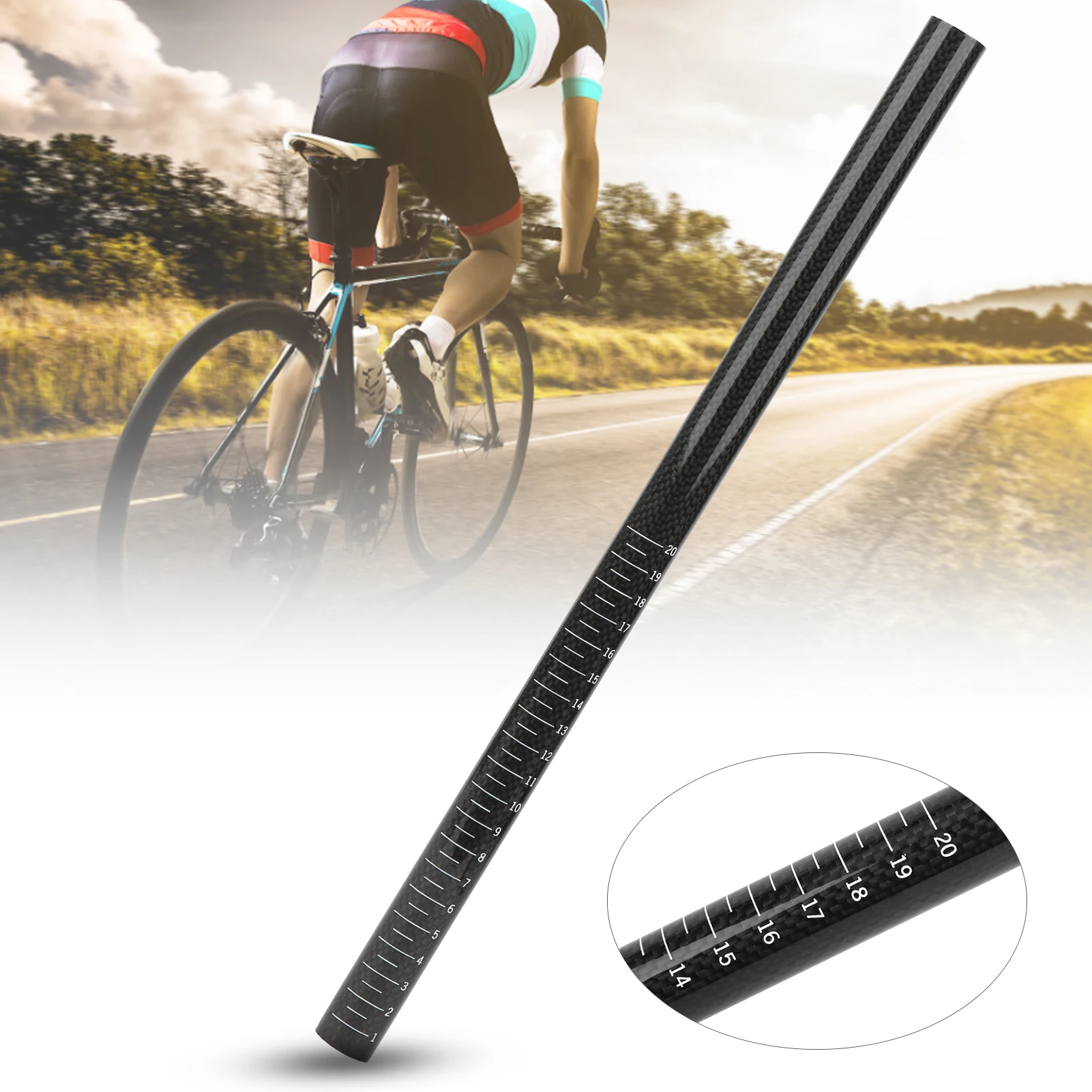 

Carbon Fiber Bicycle Seatpost High Strength and Fatigue Resistance 22.2x400MM Folding Cycling Road Mountain Bike Seat Post Tube