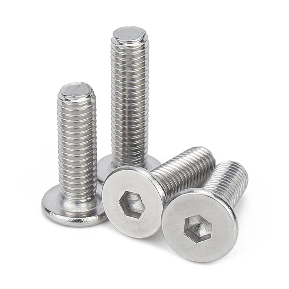 5/50pcs CM M2 M2.5 M3 M4 M5 M6 M8 A2-70 304 Stainless Steel Hex Hexagon Socket Ultra Thin Super Low Flat Wafer Head Screw Bolt