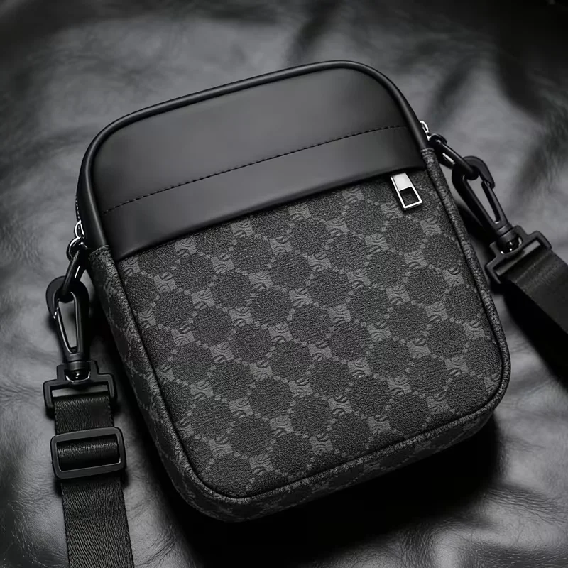 Men's square bag, crossbody bag, shoulder bag, retro style high-quality business wallet, suitable for business trips