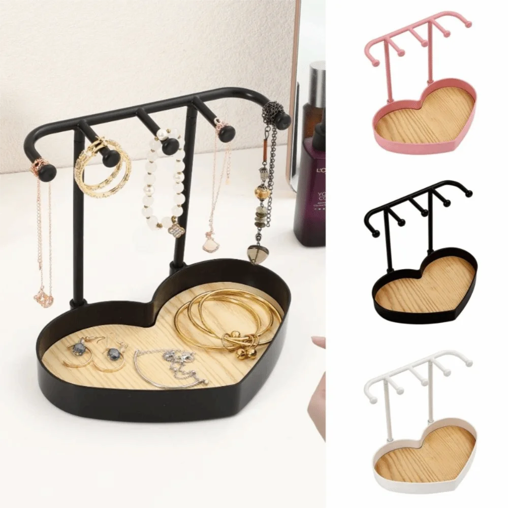 Multi-Color Jewelry Storage Box Heart-Shaped Multifunctional Makeup Desk Jewelry Stand Sturdy Vintage Skincare Product Organizer