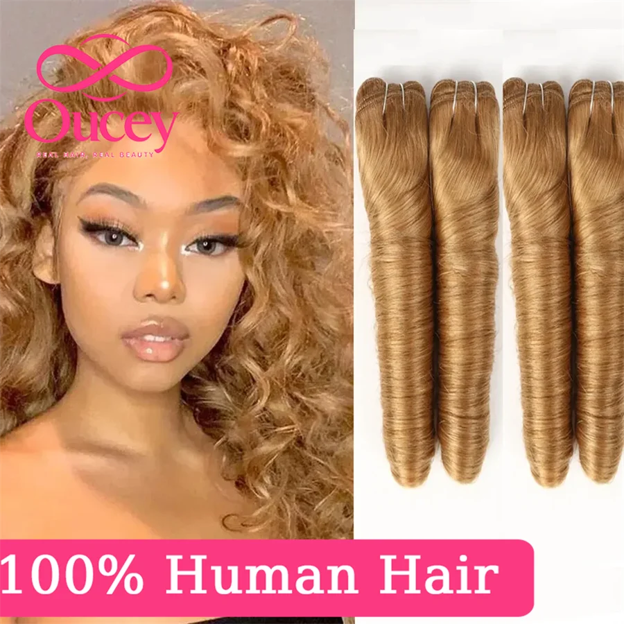 #27 Honey Blonde Loose Wave Human Hair Bundles Vietnamese Raw Virgin Hair Extensions Natural Deep Water Wave Double Drawn