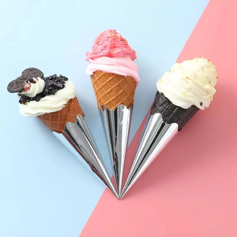 

500pcs/lot Ice Cream Cone Wapper Disposable Cones Holder DIY Home Truck Summer Beach Party Ice Cream Package Paper