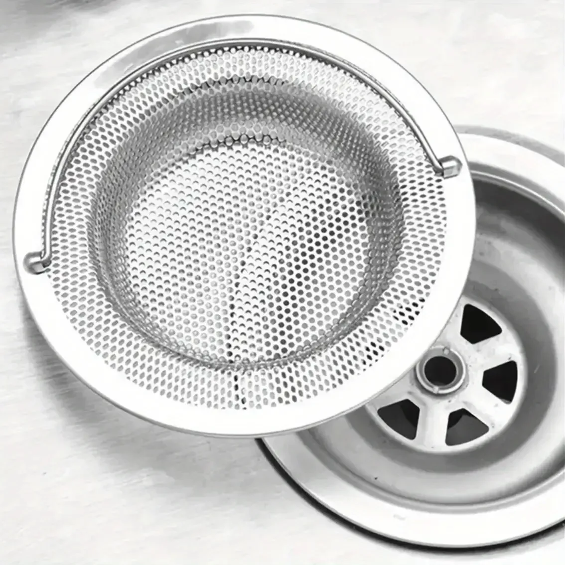 

2-Pack Stainless Steel Sink Strainers - Thanksgiving Cooking & Clog Prevention for Kitchen and Bathroom Sinks.