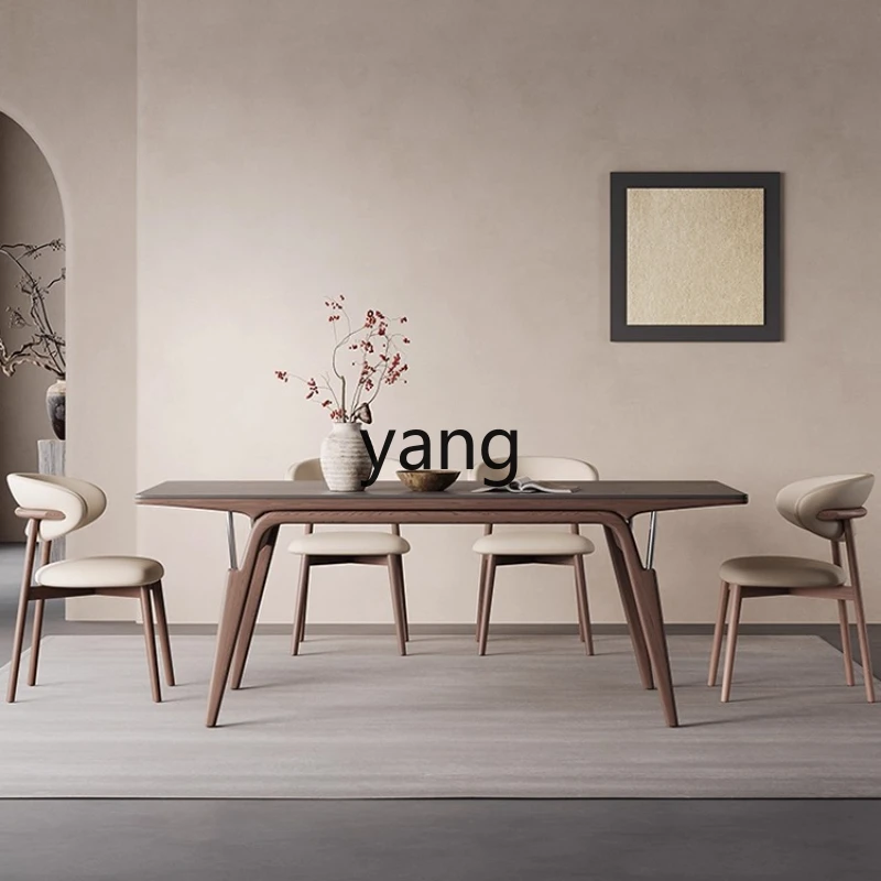 

LMM Rock Slab Dining Table Rectangular Modern Rock Slab Small Apartment Home Dining Table and Chairs