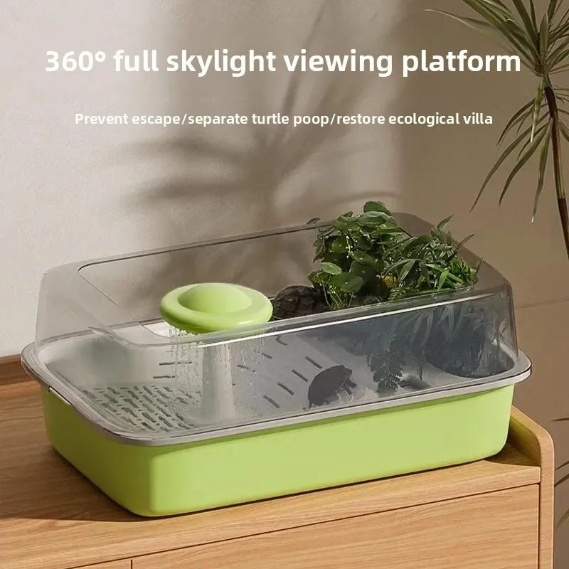 Small Luxury Ecological Turtle Tank, Large Villa-style Breeding Box, Desktop Reptile Habitat Cage, Special Ecological Aquarium