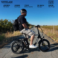 VITILAN U3 Adult Electric Bike 1056W Peak Motor Foldable Road Bicycle 48V 13Ah Fatbike Mountain E-bike 20\