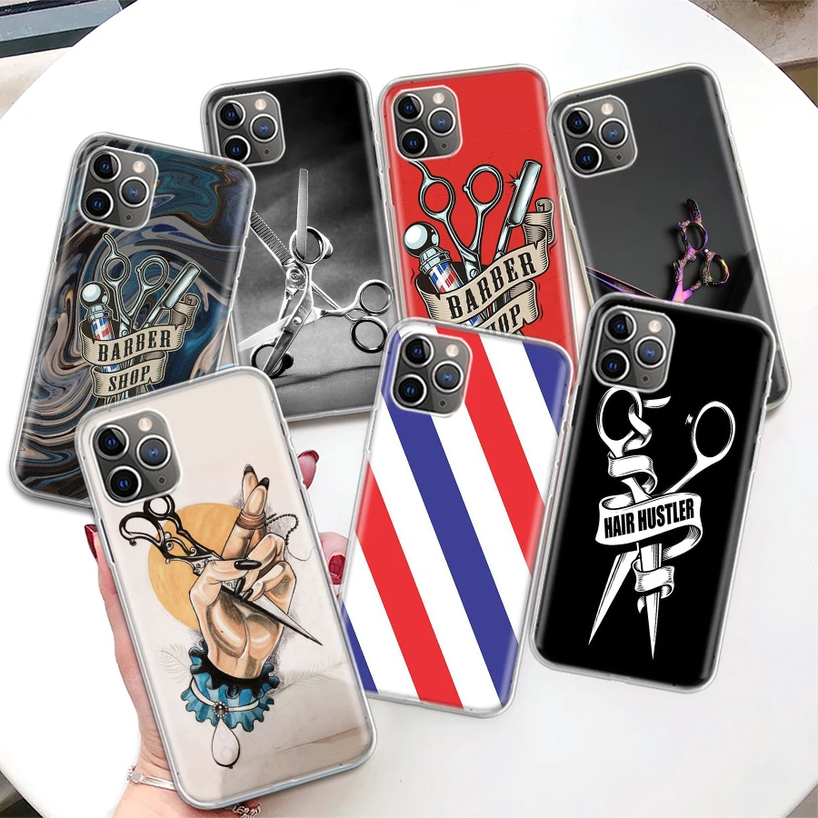 Hair Stylist Scissors Brush Coque Phone Case For iPhone 11 12 13 14 15 16 Pro Max 7 Plus 8 + X XR XS SE Apple Soft Fundas Cover 