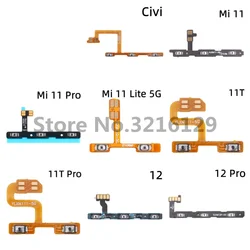 For Xiaomi Mi 11 11T 12 Pro Lite Civi Volume On Off Power Switch Button Key Flex Cable Replacement Parts