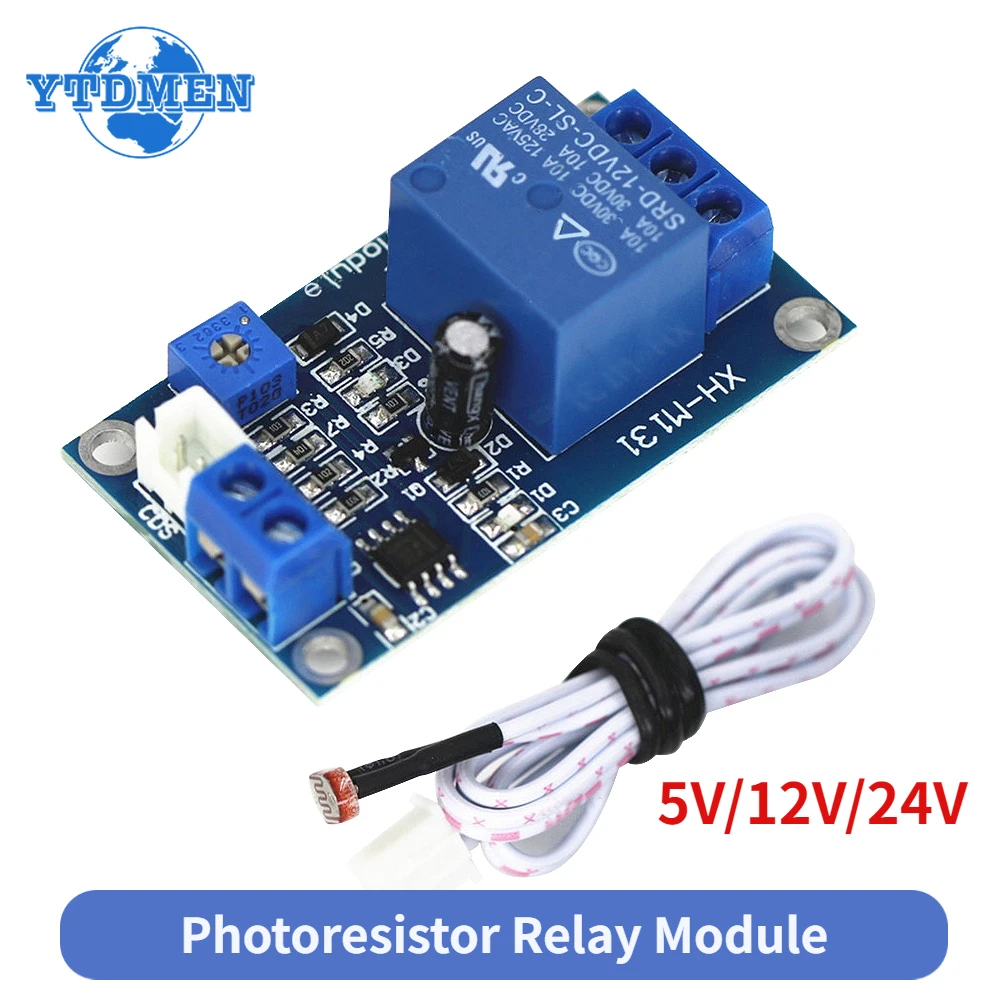 XH-M131 Light Automatic Control Module DC 5V / 12V / 24V Light Control Switch Photoresistor Relay Module Detection Sensor 10A