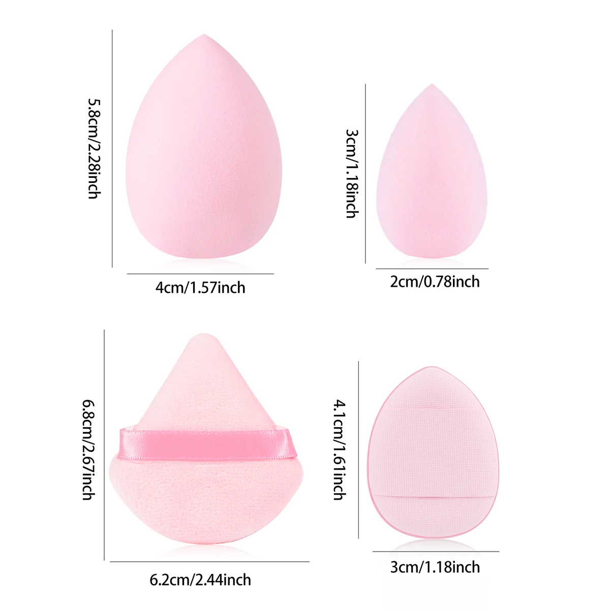 Juego combinado pequeño, mediano y grande, 12 Uds., esponja de maquillaje esencial para principiantes, juego de esponjas cosméticas, esponja para base de maquillaje