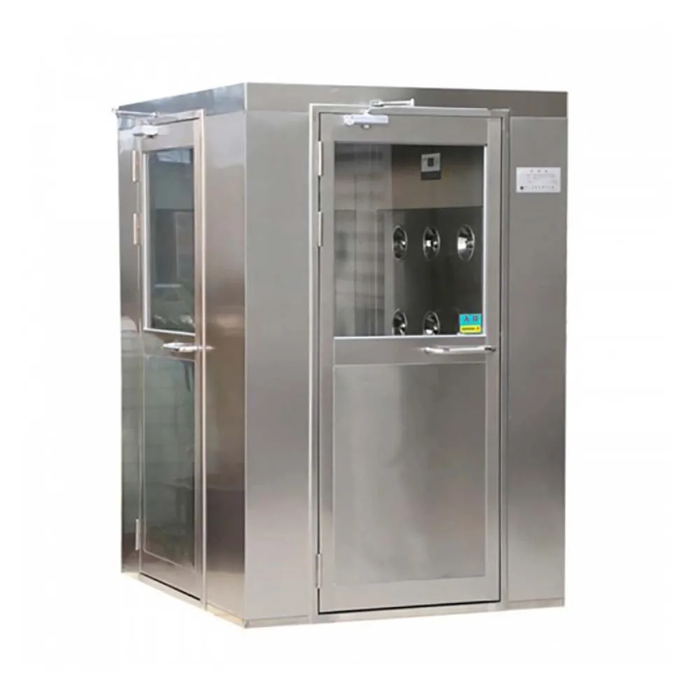 دش هواء مزدوج النفخ من الفولاذ المقاوم للصدأ قابل للتعديل لسرعة الرياح للزهما وحدات خالية من الغبار معدات الغرفة النظيفة دش الهواء