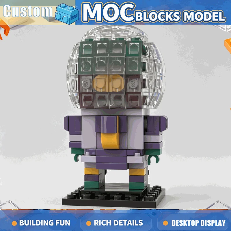 169 Parts MOC Cute Retro Space Astronaut Guard Figure Model Custom Building Blocks DIY Assembly Creative Educational Toy Gifts
