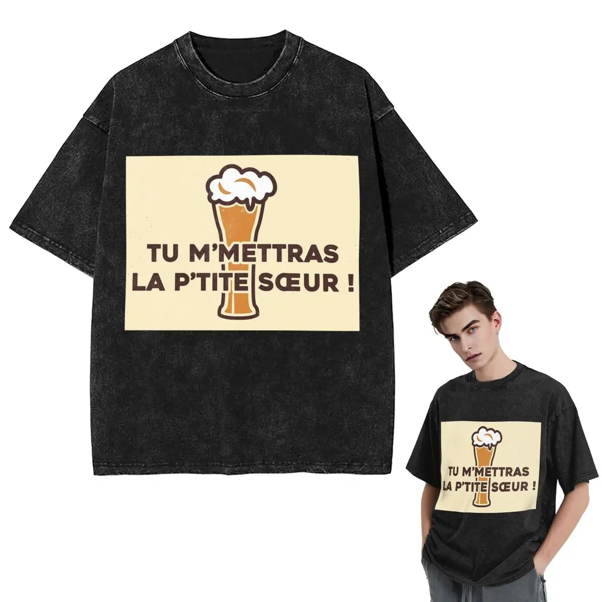 Streetwear T-Shirts You Will Send Me The Little Sister! - Dikkenek Washed T Shirt Short Sleeve T-Shirt Tops Tees for Men Women
