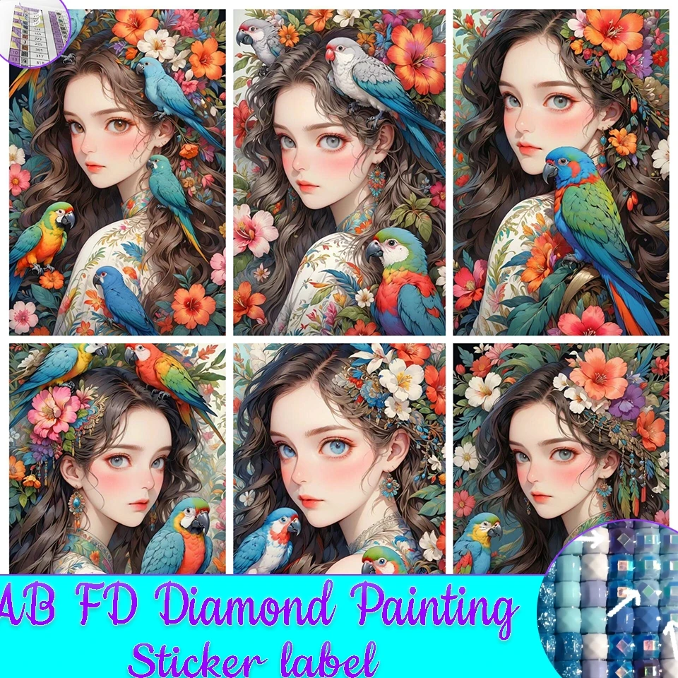 

5D Diy Мозаика Попугай Девушка Полный AB FD Алмазная картина с наклейкой Новое поступление Наборы для вышивки крестом Головоломка Вышивка Домашний декор