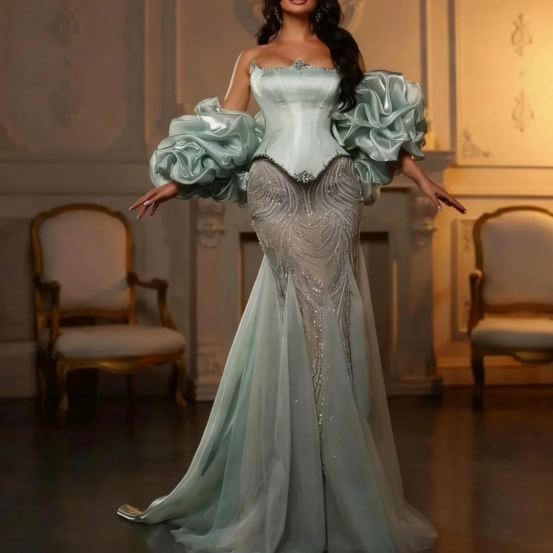 

Длинное вечернее платье русалки без бретелек по индивидуальному заказу, вечерние платья, платья для выпускного вечера на день рождения для женщин