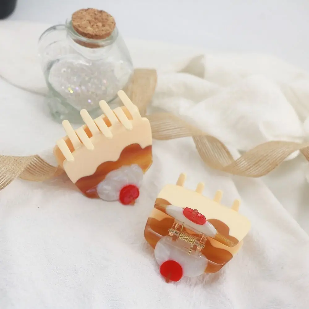 Cute Sushi Cake Acetic Acid Hair Claw Cherry Acetate Fruits Hair Clip Cartoon Headdress Simulation Food Shark Clip Girl