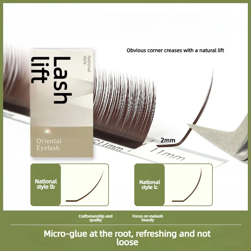 2026 New Deep Brown Camellia lashes False Eyelashes 2mm L/LB/LC Curl Manga Fox Eye Lashes Fluffy Wispies Soft DIY Cluster Lash
