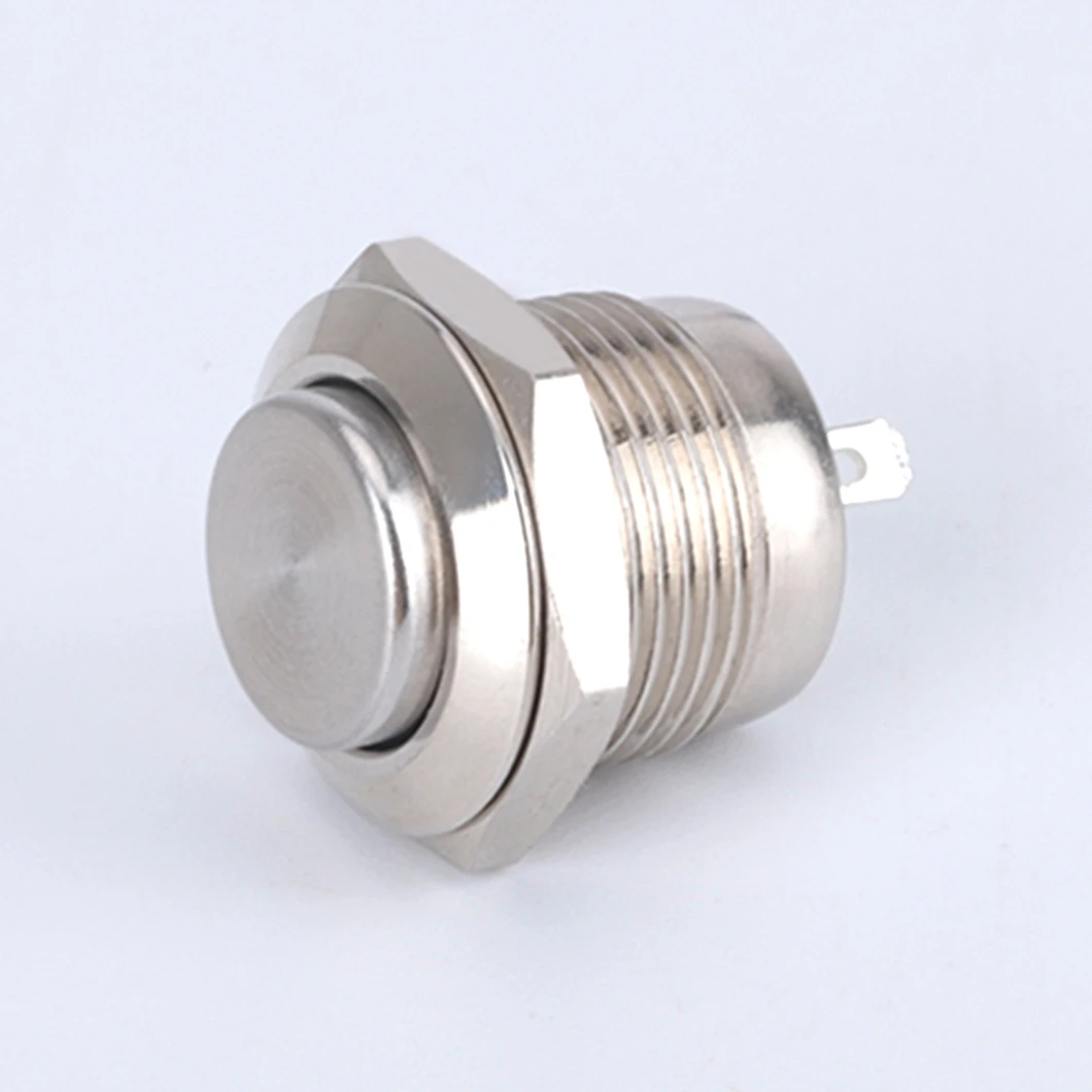 ABILKEEN Top Quality Ultra-Thin Type 1NO Momentary Push Button Switch High Head Metal Push Button with 2Pin Terminal