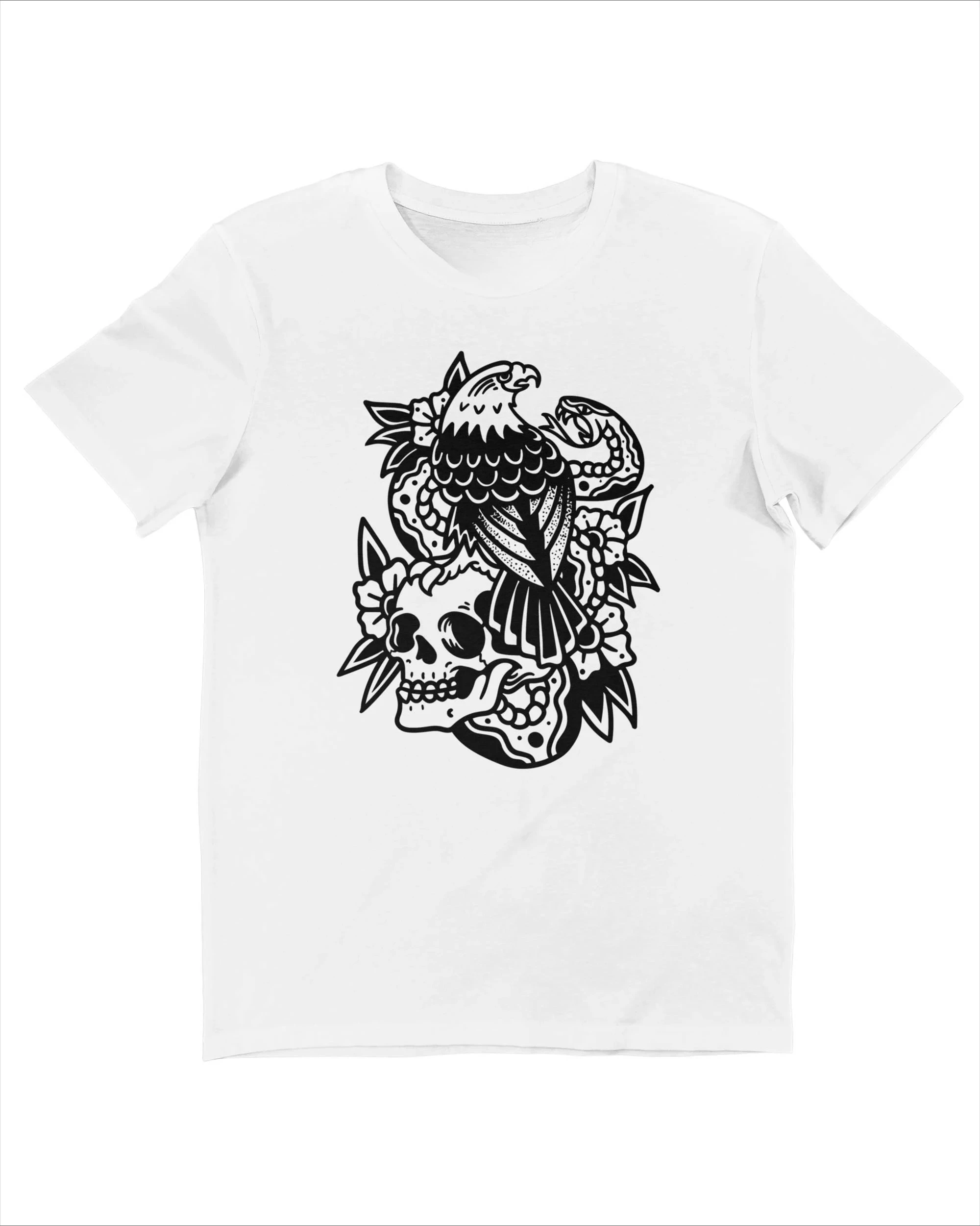 

Snake Eagle Skull Graphic Printing Summer Luxury Brand Cotton Men's and Women's T-Shirts Short Sleeves Trendy Clothing