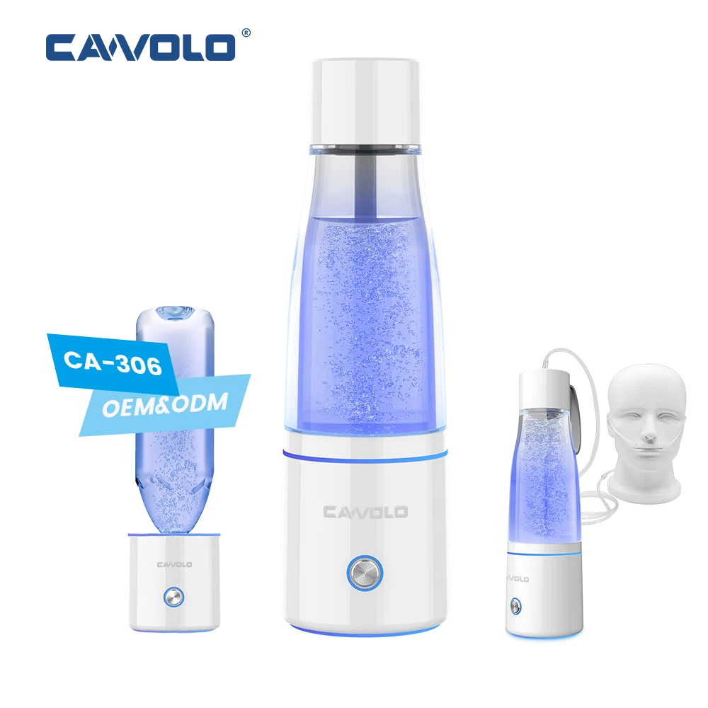 CAWOLO Premium Molecular Hydrogen Water Generator Bottle DuPont SPE+PEM Dual Chamber Maker + H2 Inhalation Device 5000ppB Max