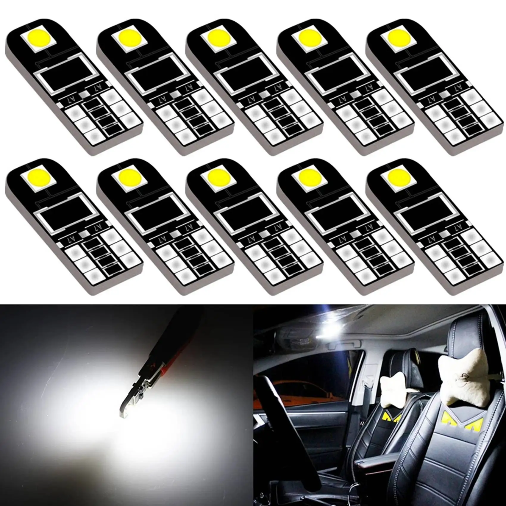 20Pcs W5W 168 194 T10 2835 LED Canbus Light 2SMD Bulbs Car Interior Dome Reading Light Parking Lights Error Free 12V