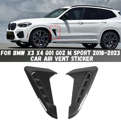 Car Side Fender Spoiler Wind Knife Side Gills Air Vent Decorative Side Wing Stickers For BMW X3 X4 G01 G02 M Sport 2018-2023+