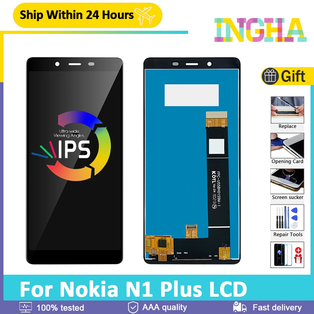 توصيل شاشة LCD أصلية لجهاز Nokia 1 Plus مع شاشة لمس ووحدة تحكم TA-1130