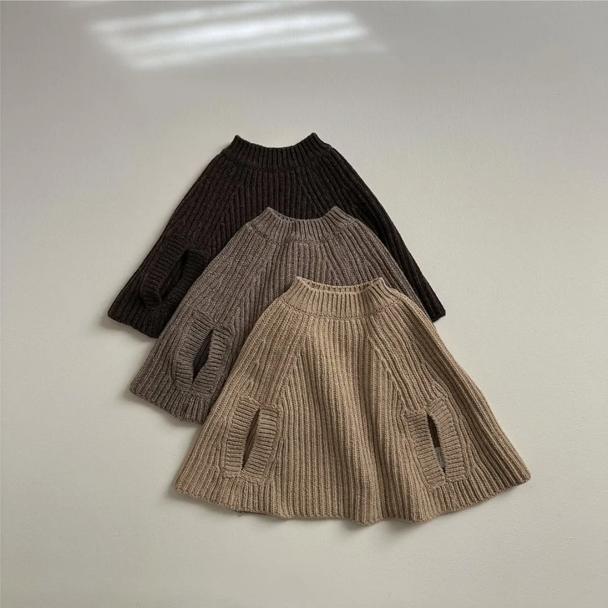 Baby Autumn Winter New Children Sweater Cotton Baby Warm Knit Cape Girls Shawl Blanket Toddler Cloak Infant Thick Mantle Coat