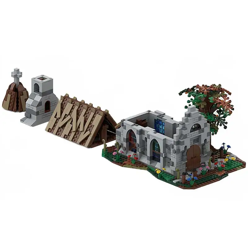 Medieval Architecture Village Church Building Blocks Model Ancient House DIY Classic Toy Bricks Set Children's Birthday Gift