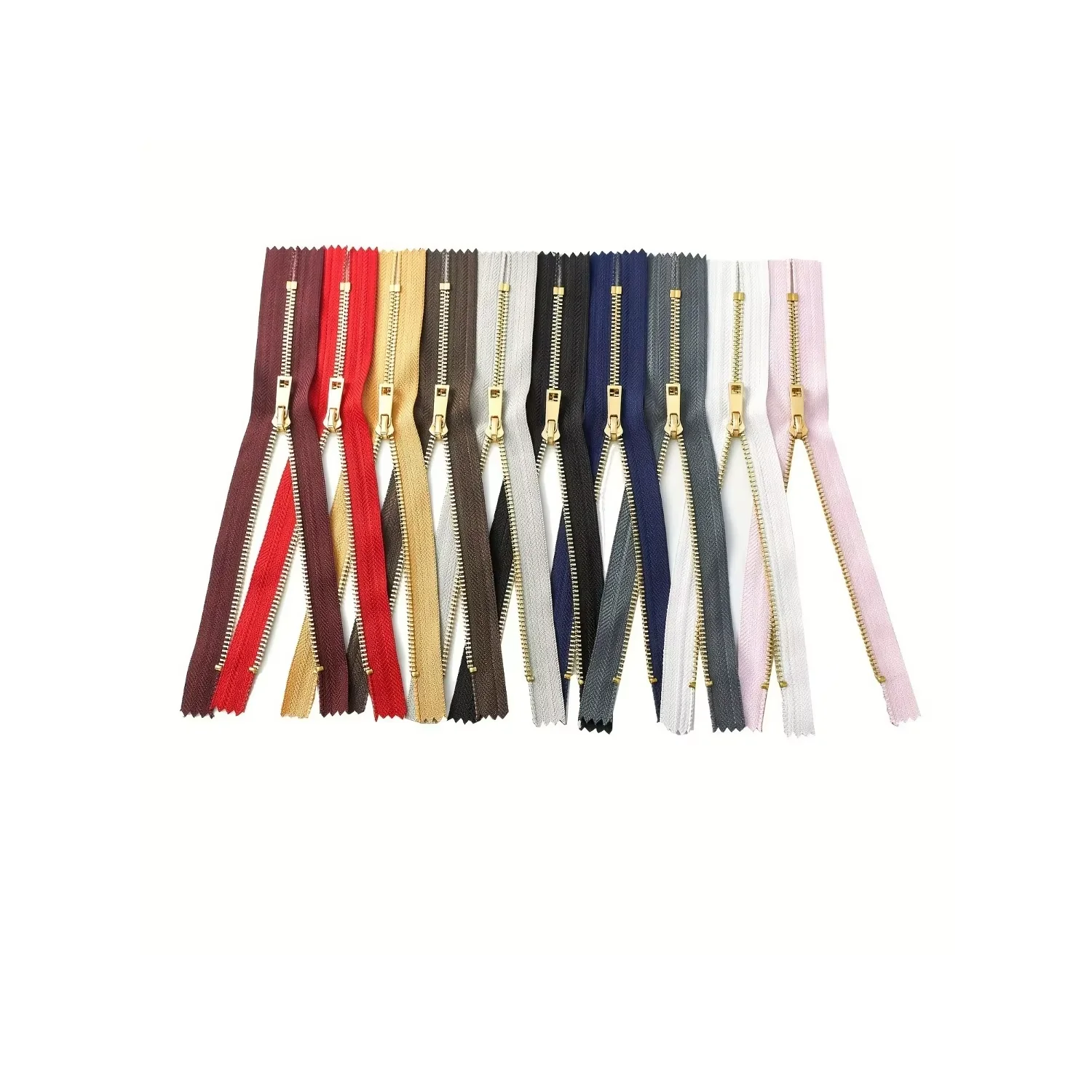 (5pcs) 3# handmade bag closed tail metal zipper Light gold teeth titanium alloy teeth zipper 20cm
