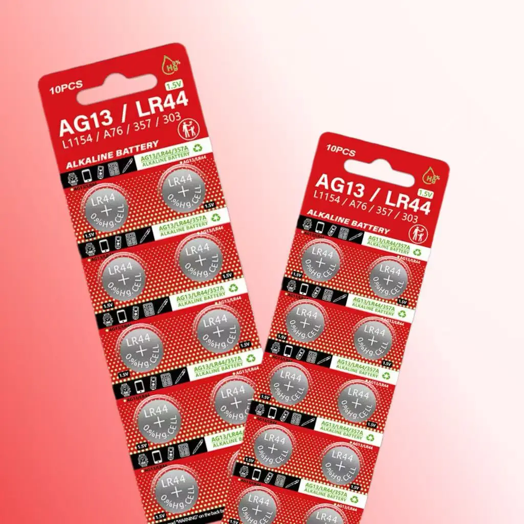 10PCS AG13 LR44 A76 L1154 357 1.5V 알카라인 버튼 배터리 어린이 안전 수은 프리 장난감 시계 리모컨용