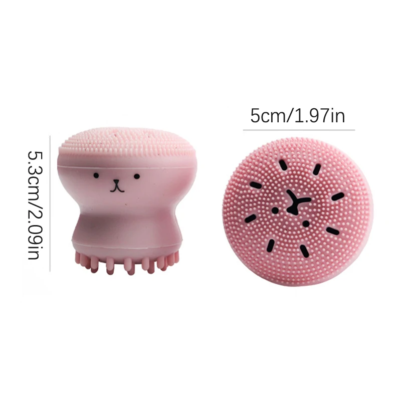 Octopus Facial Brush With Sponge Skin Cleaning Brush Face Cleaner Small Skincare Makeup Tools