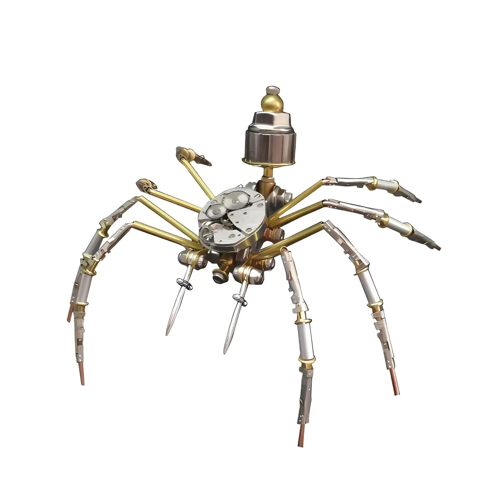 3dメタルモデルデスクトップオーナメント、diy組み立てメタルスパイダー装飾、オフィスデスク寝室用