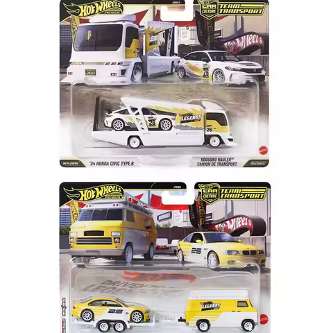 Original hot wheels premium car culture team transport toys boys 1/64 diecast honda civic type R kousoku hauler Vehicles Models