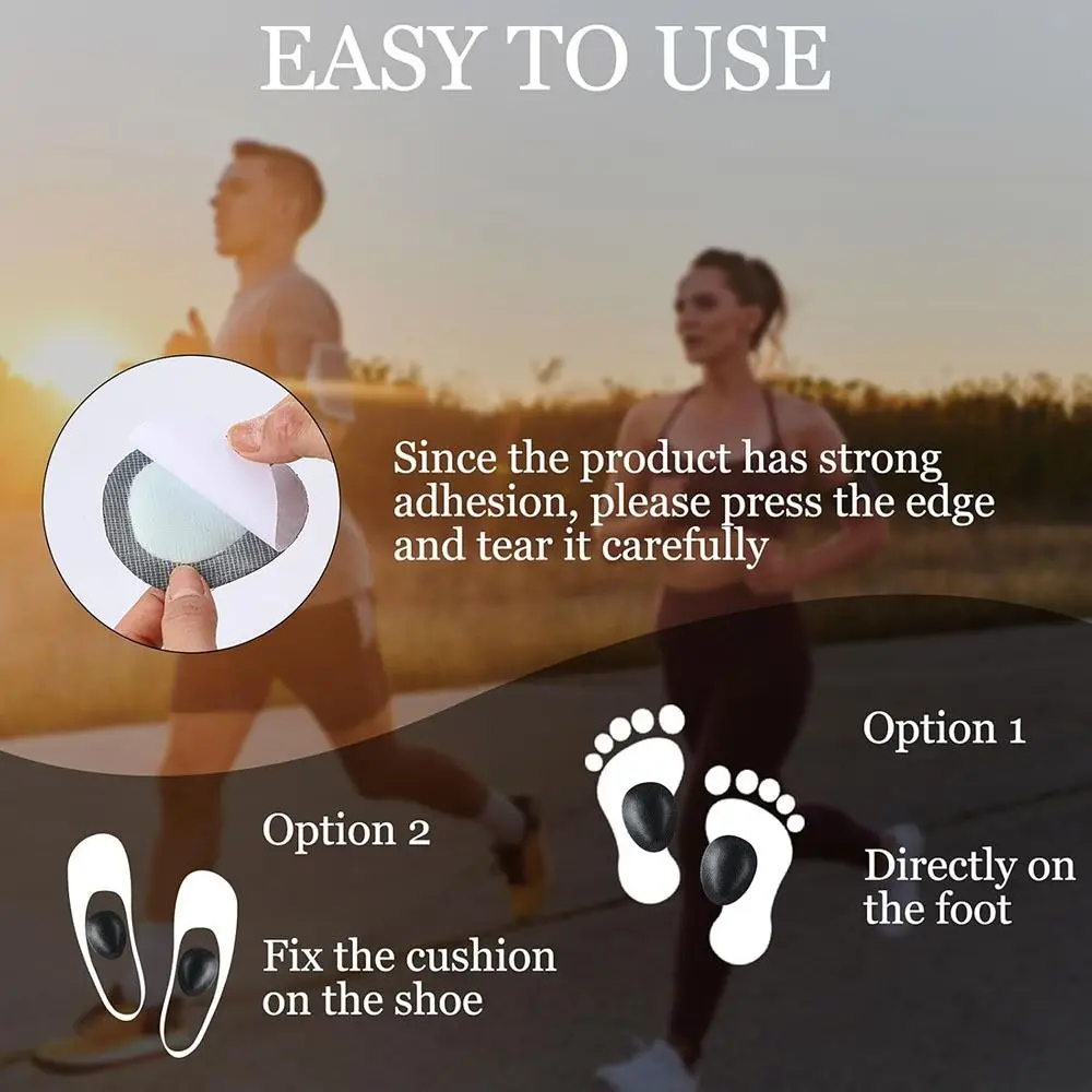 Almohadillas para el antepié de cuero PU, almohadilla de soporte para arco suave a prueba de golpes, plantilla ortopédica antideslizante Unisex, 2 uds.