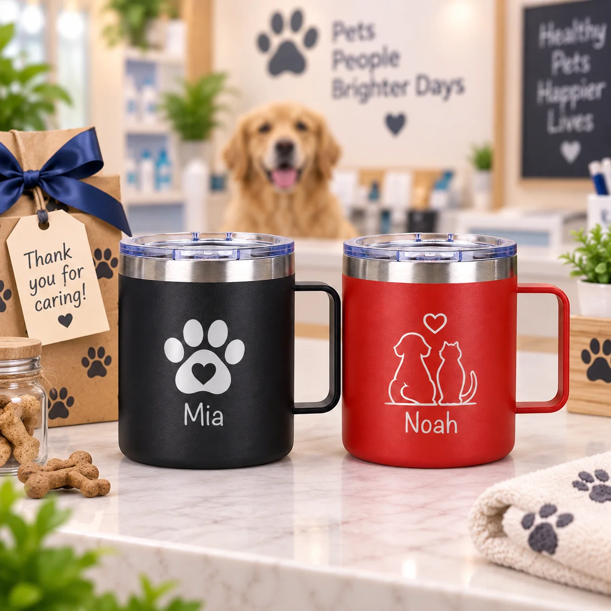 Custom Photo Logo Coffee Mug Personalized Logo Stainless Steel Water Cup Leak-Proof Design With Lid Corporate Employee Gift