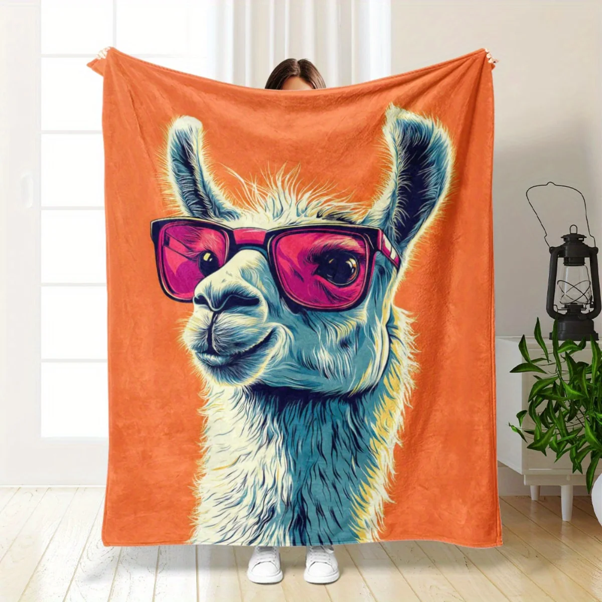 

1 Camel Print Flannel Blanket - Warm and soft, perfect for sofas, beds, living rooms, offices, and travel, Christmas.