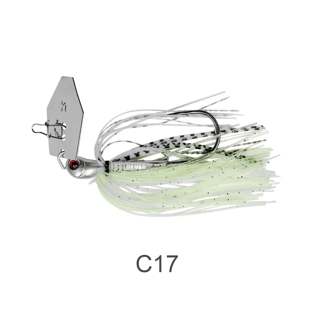 Noeby Chatterbait 10,5 g 14 g 21 g 28 g 35 g Jig-Nadel mit Klingen, Stinger-Haken, Drahtköder, Power-Wobbler, Bass, Hecht, Jig, Angelköder